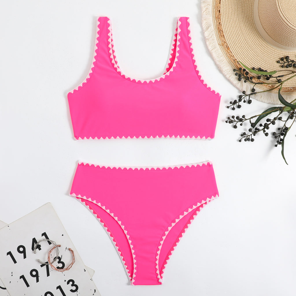 Lace women's split triangle bikini