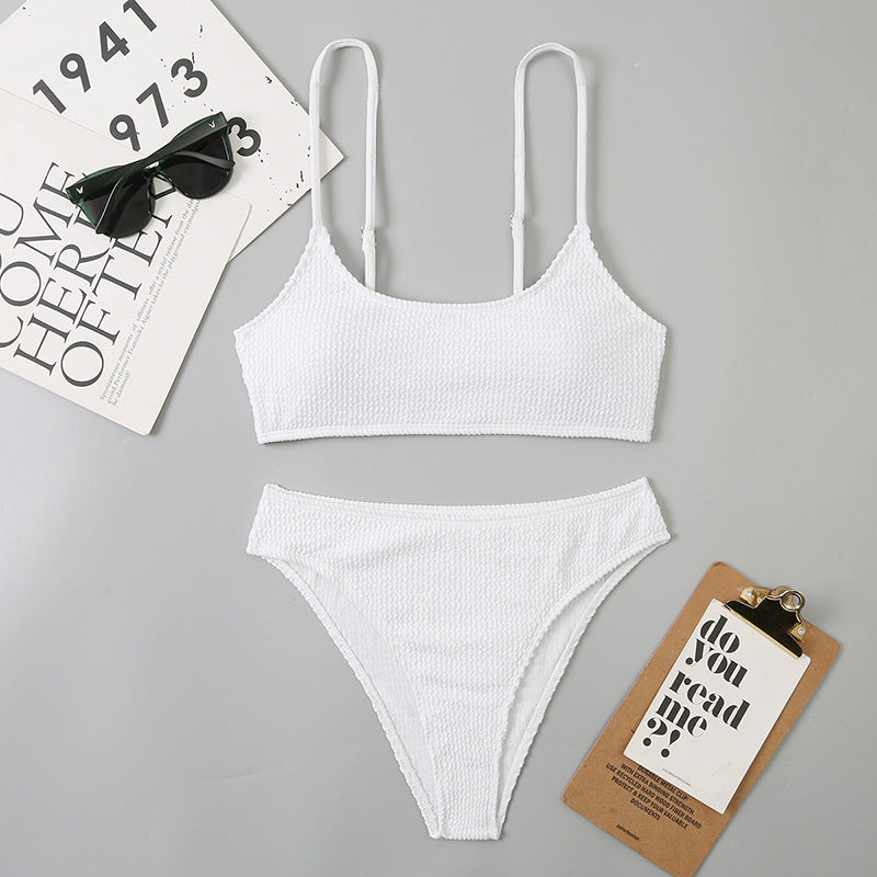Split triangle suspender bikini