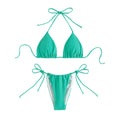 Solid Color Sleeveless Backless  Bikini Swimwear