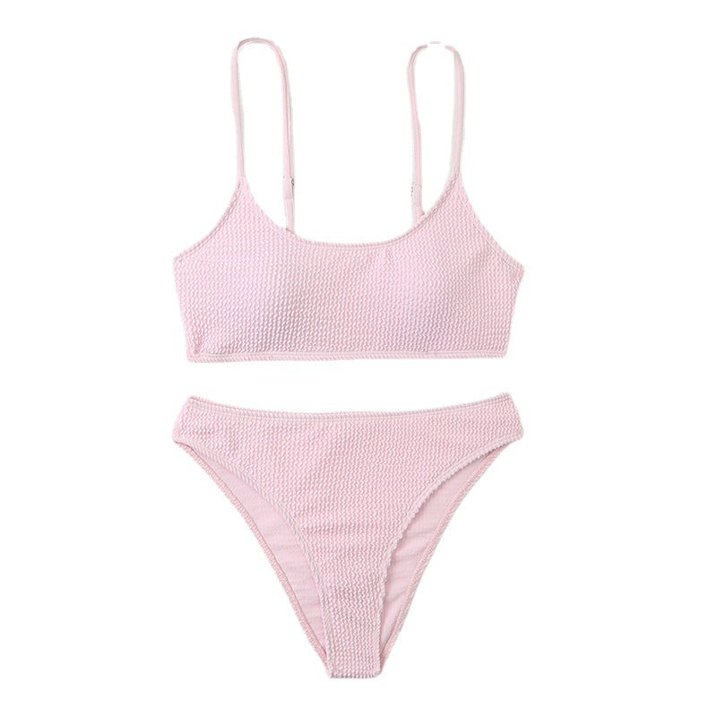 Split triangle suspender bikini