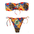Split triangle bikini swimsuit