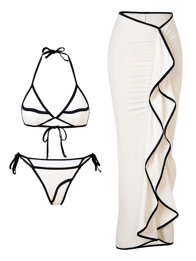 Sexy Bikini Set with Strapless Neckline and Triangular Bottoms for Women