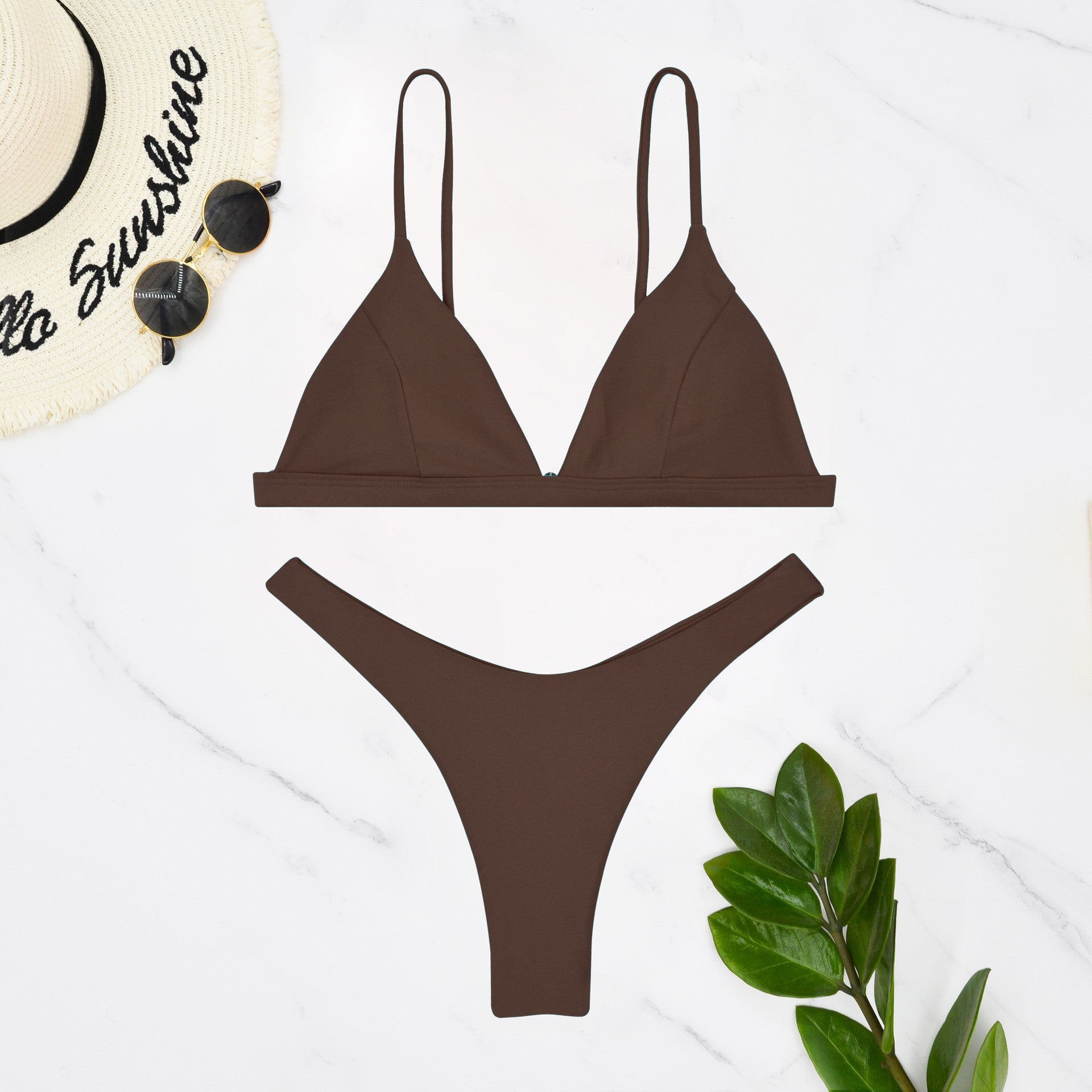 Multi color backless split swimsuit bikini