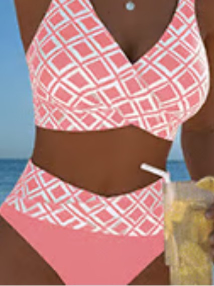 Printed split bikini beach holiday swimsuit
