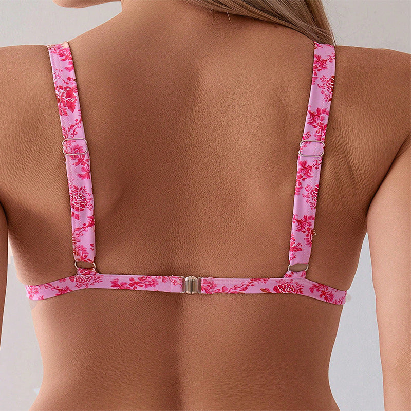 Style Printed Strapless Sexy Bikini Women's Swimwear