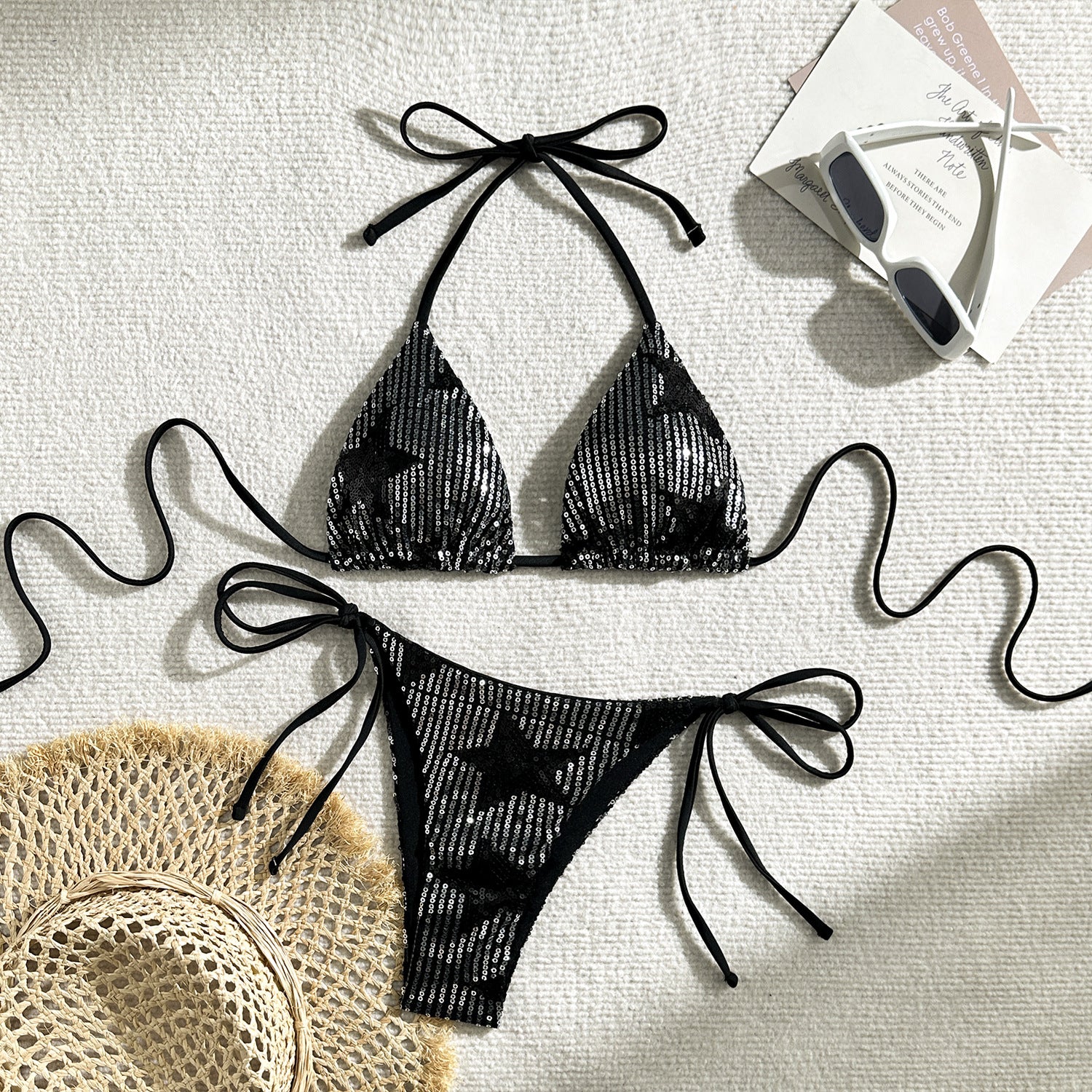 Sexy Star Sequin Two-Piece Swimwear Bikini