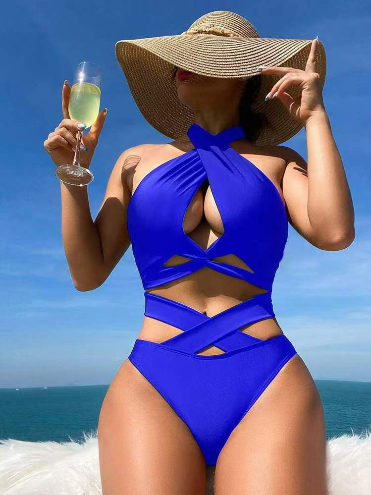 Bikini women's neck hanging cross split