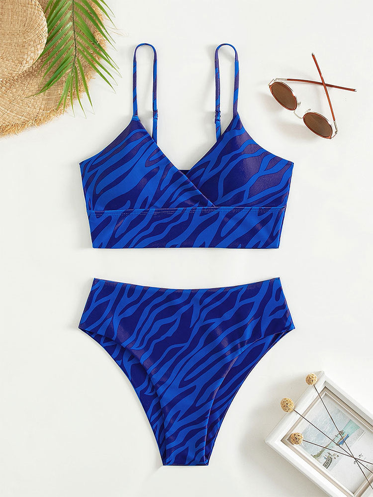 High-Waisted Two-Piece Bikini Set with Print