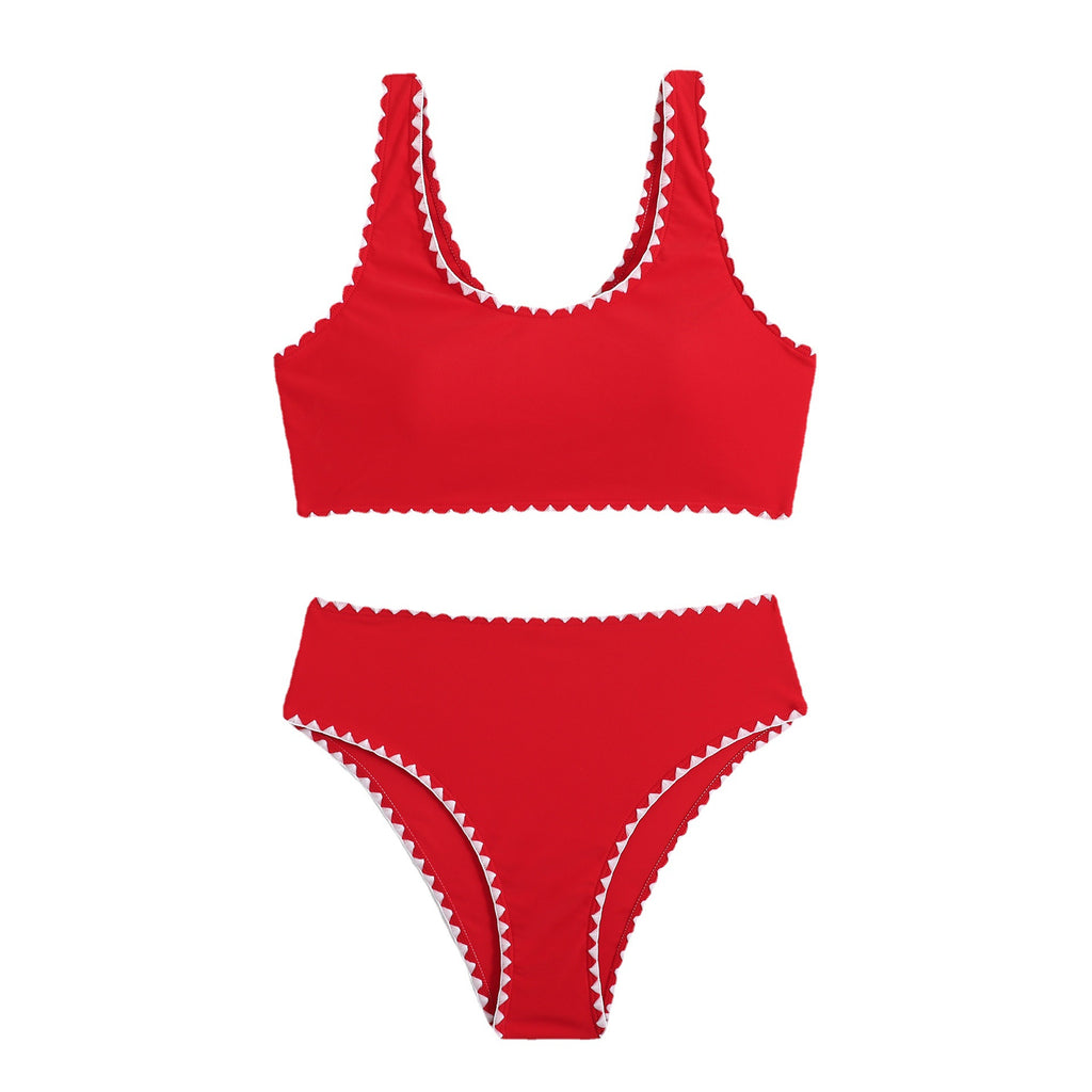 Lace women's split triangle bikini