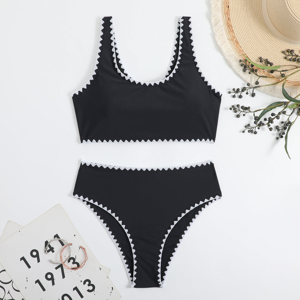 Lace women's split triangle bikini
