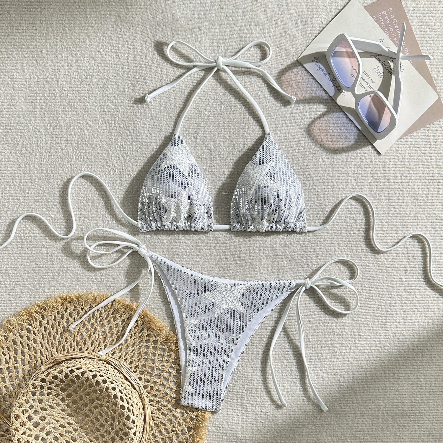 Sexy Star Sequin Two-Piece Swimwear Bikini
