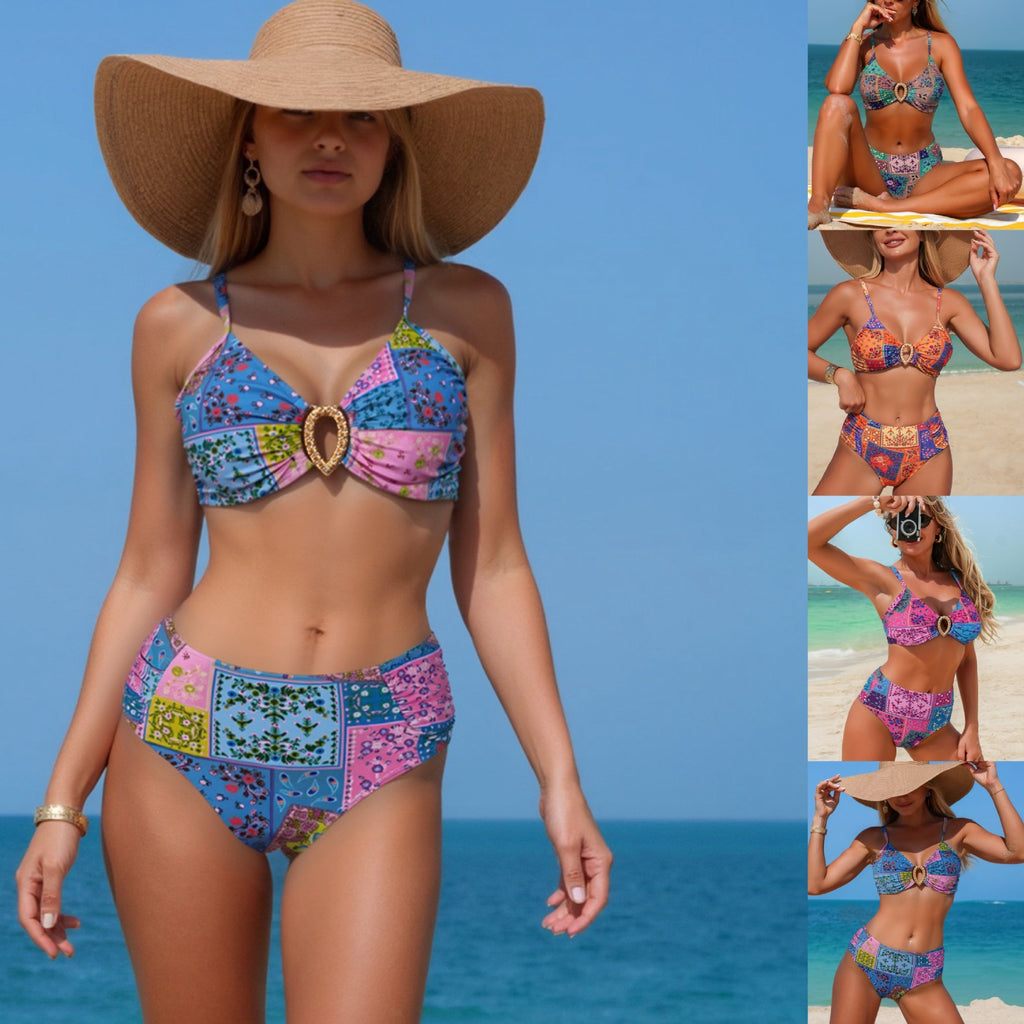 Two-Piece Bikini Swimwear with Ethnic Design for Women