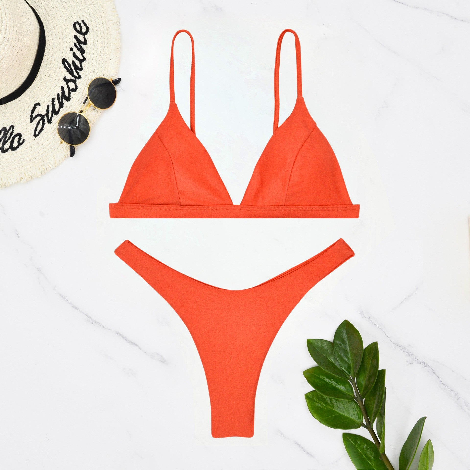 Multi color backless split swimsuit bikini