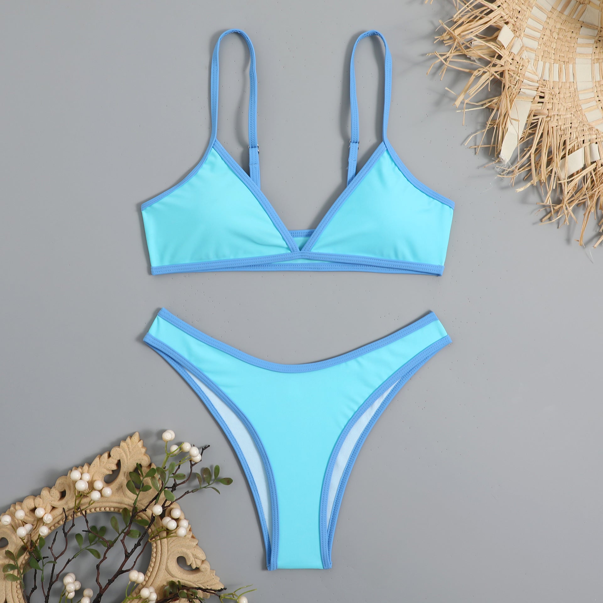Strap triangle women's bikini swimsuit