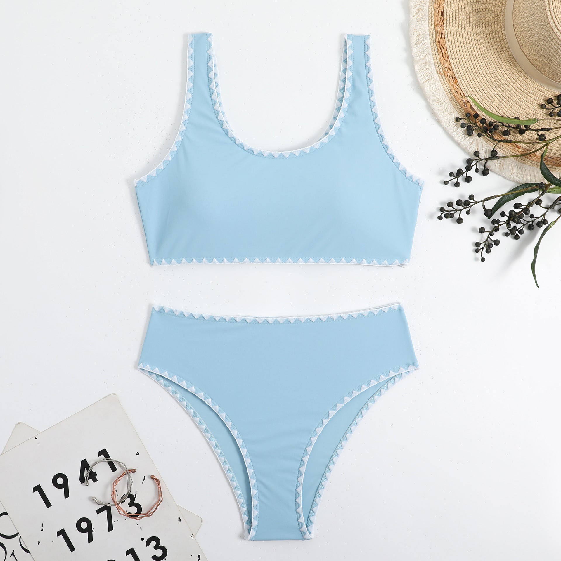Lace women's split triangle bikini
