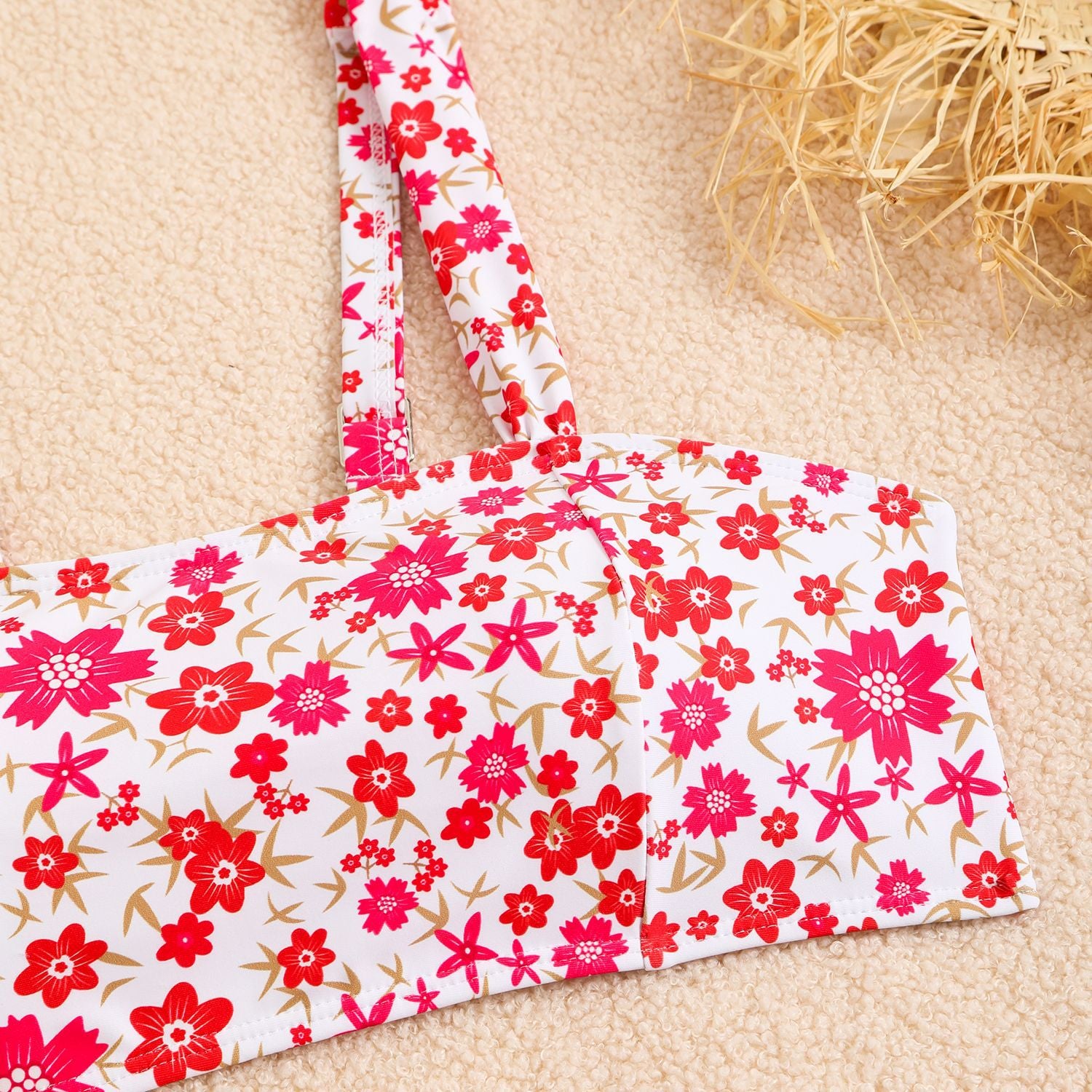 Small floral high waisted patchwork bikini