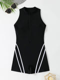 Swimsuit jumpsuit with flat corner pants